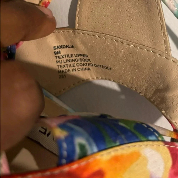 STEVE MADDEN Sandalia Floral Print Lace- Up Multicolor Sandal Heels 9M - Picture 5 of 8